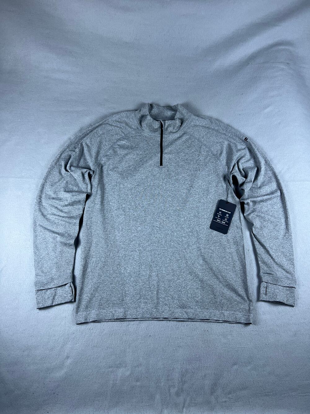 Fabletics Training Day 1/4 Zip Top Mens XL Gray Long Sleeve Performance Workout